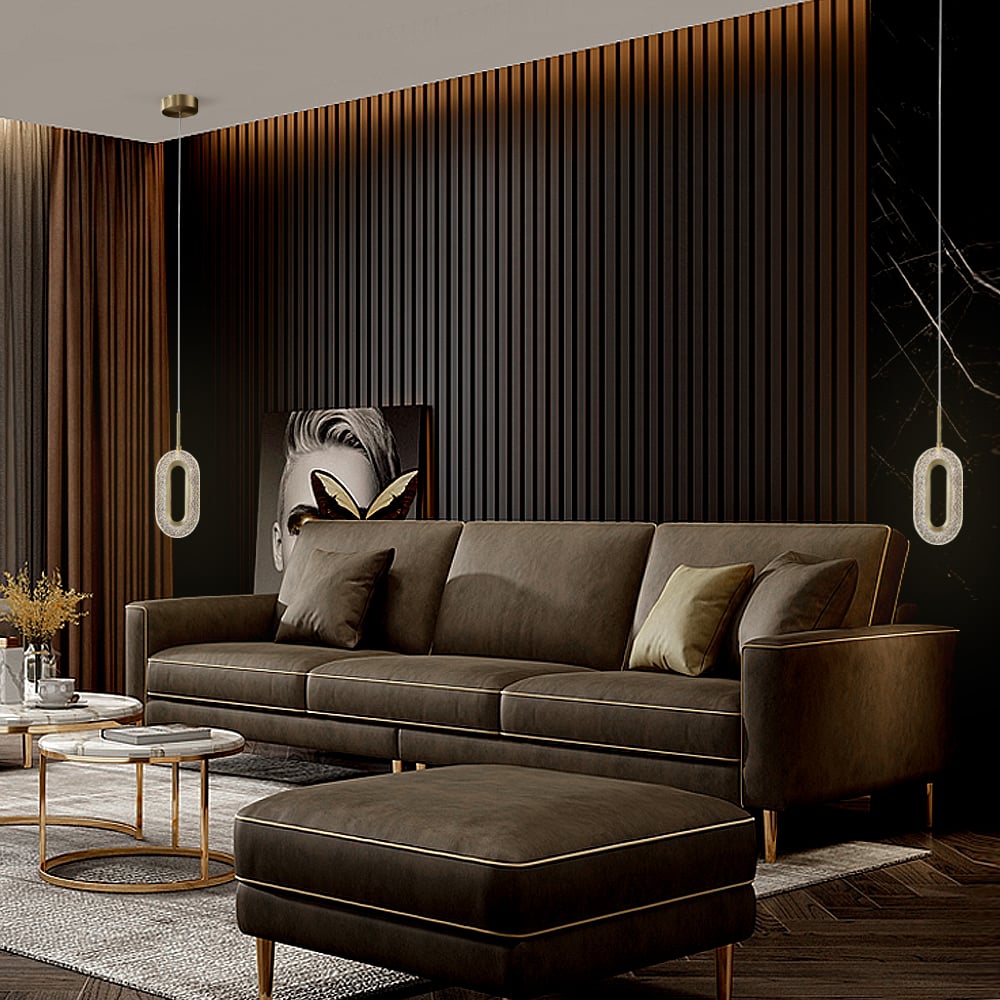 Gold Ovated Pendant Light 1-Light LED Lighting