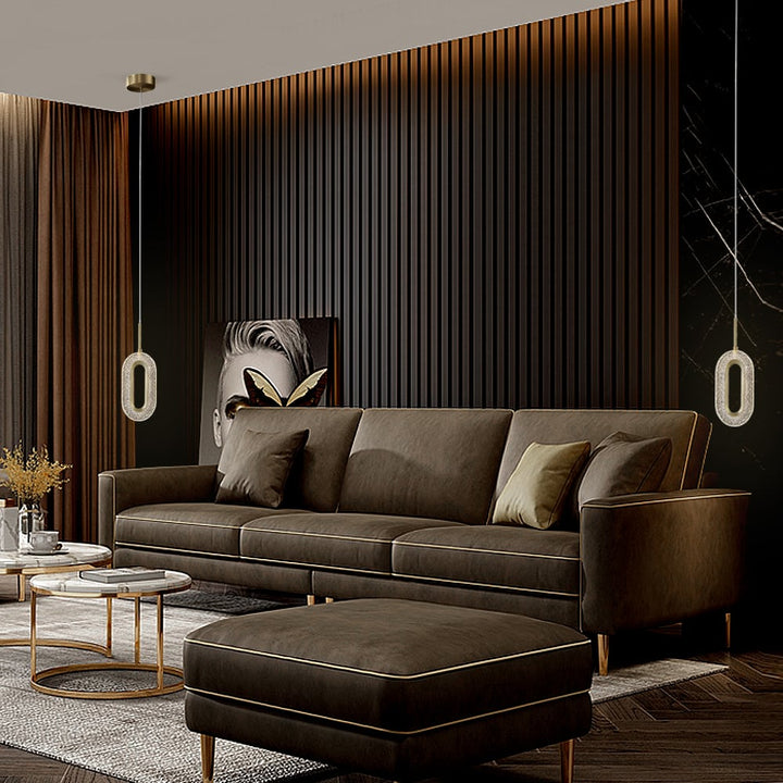 Gold Ovated Pendant Light 1-Light LED Lighting