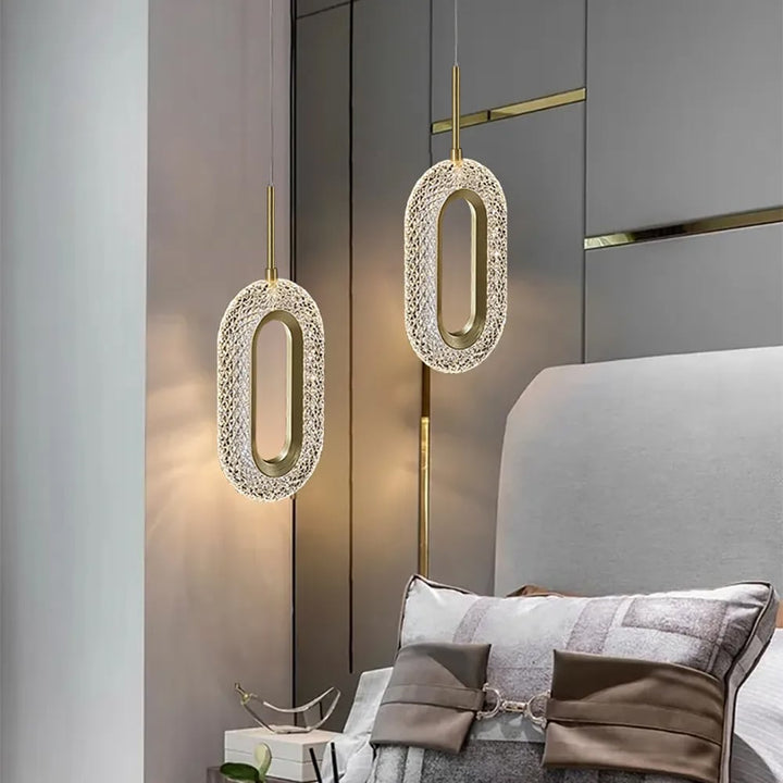Gold Ovated Pendant Light 1-Light LED Lighting