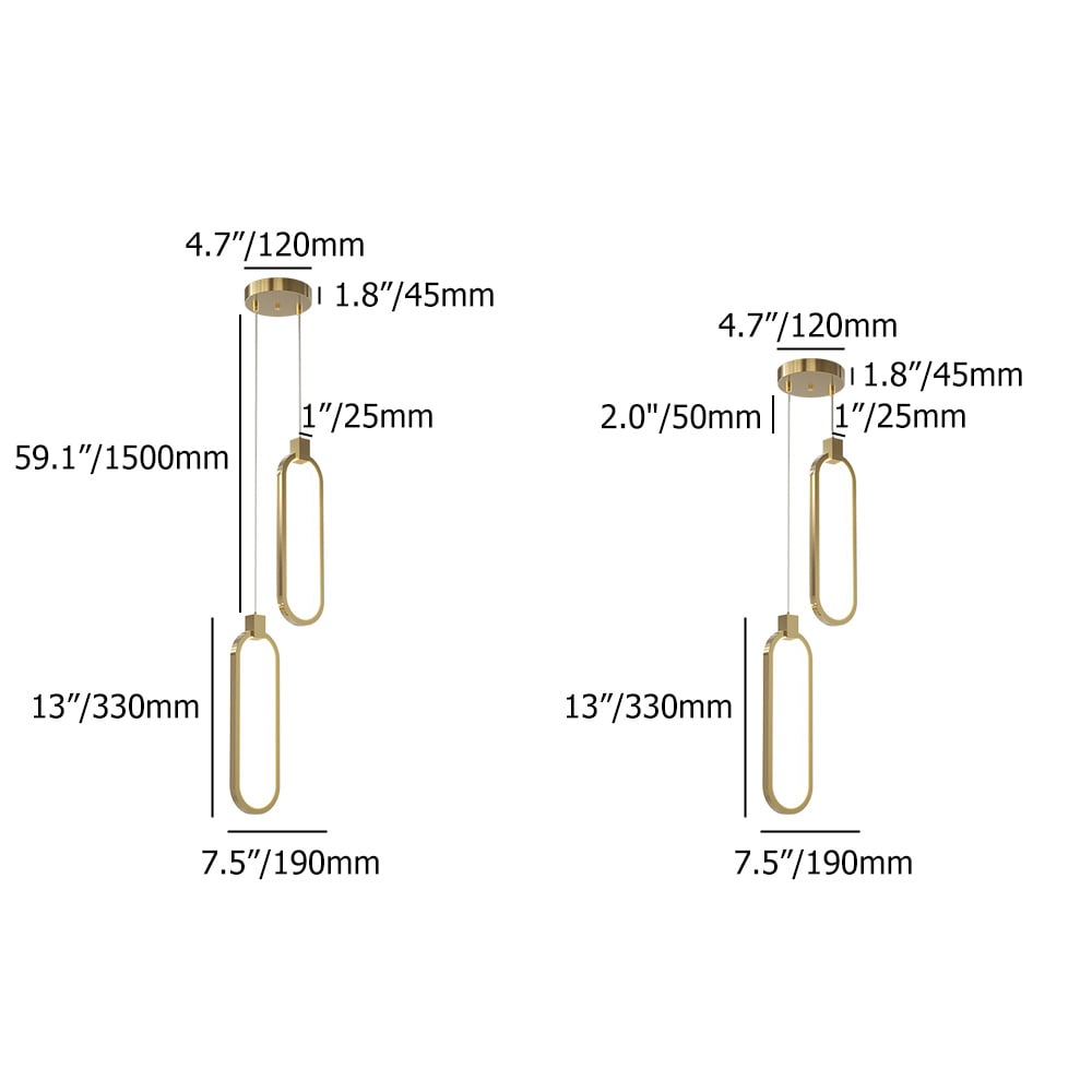 2-Light Pendant Light Ceiling Light Adjustable Height