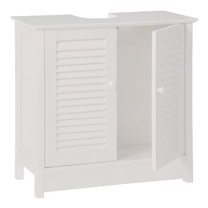 Chickadee White Wood Under Sink Bathroom Cabinet