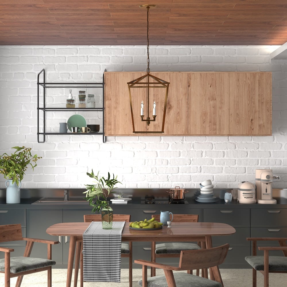 Foyer Pendant Light in Brass