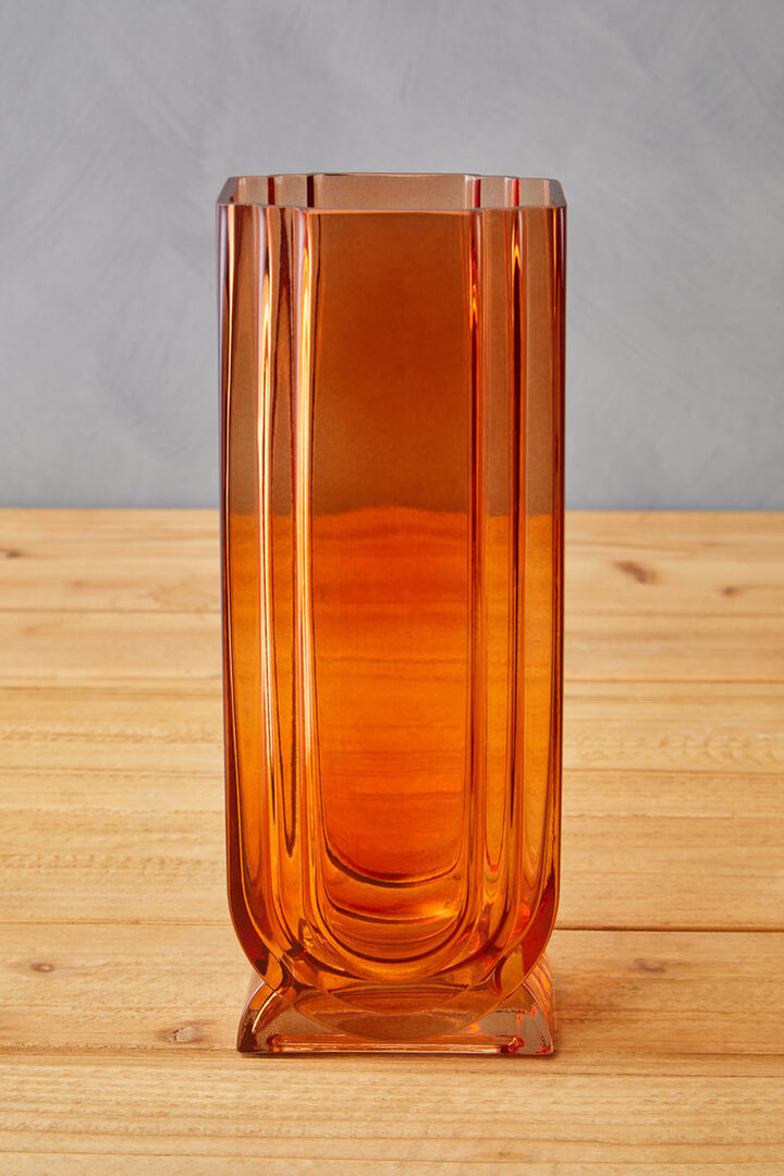 Ricky Large Orange Glass Vase