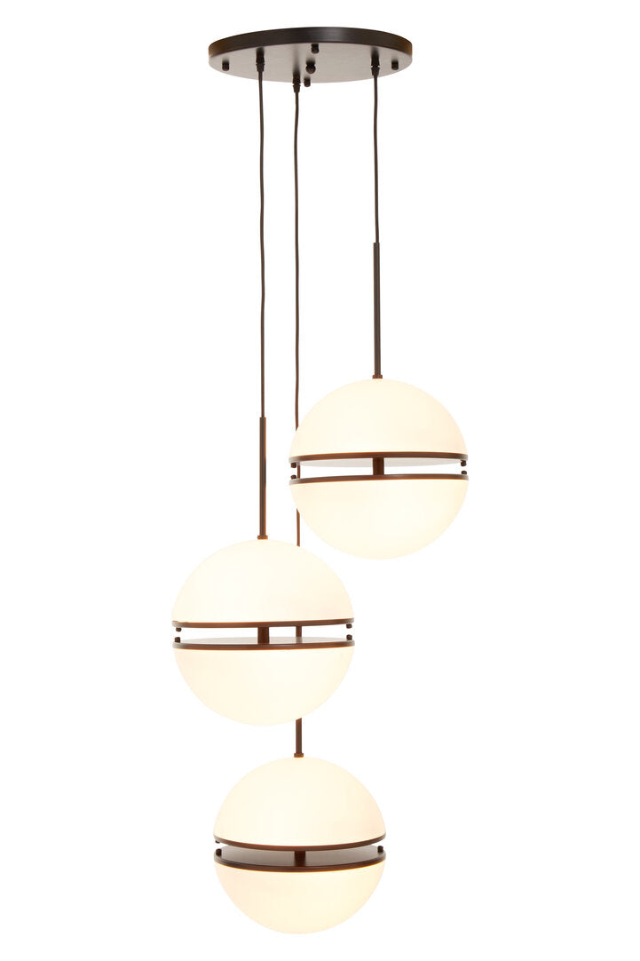 Rio Three Ball Matte Black Pendant Light