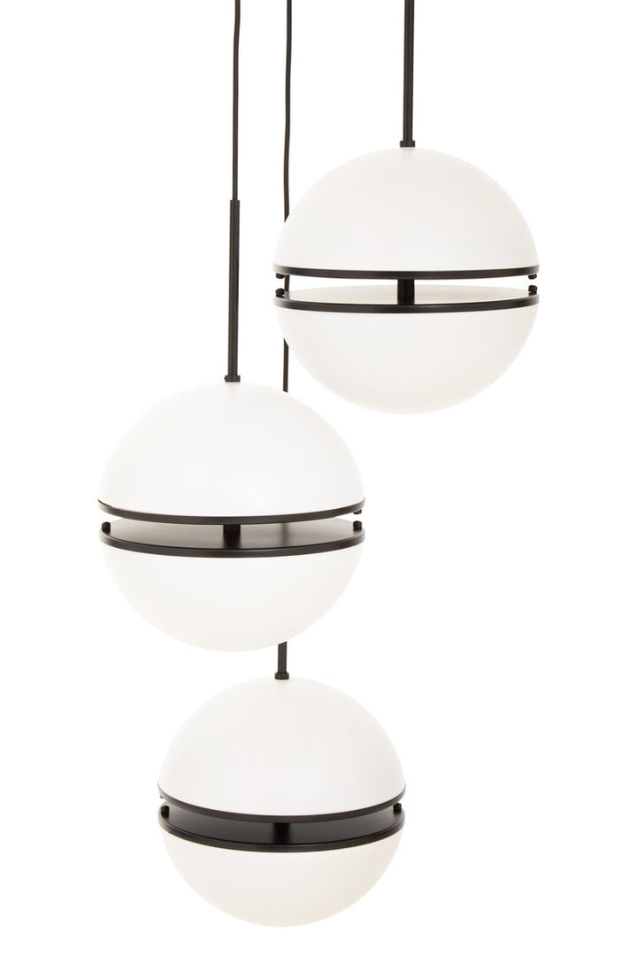 Rio Three Ball Matte Black Pendant Light
