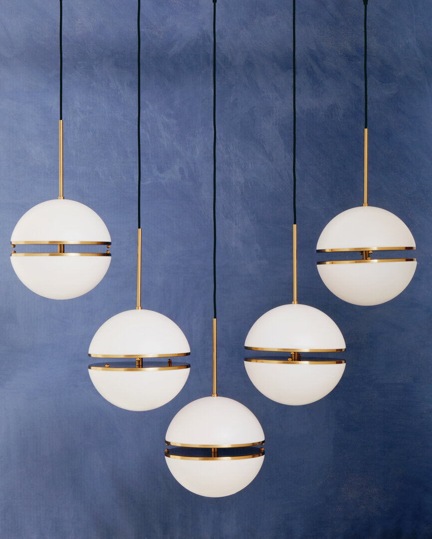 Rio Five Ball Brass Pendant Light