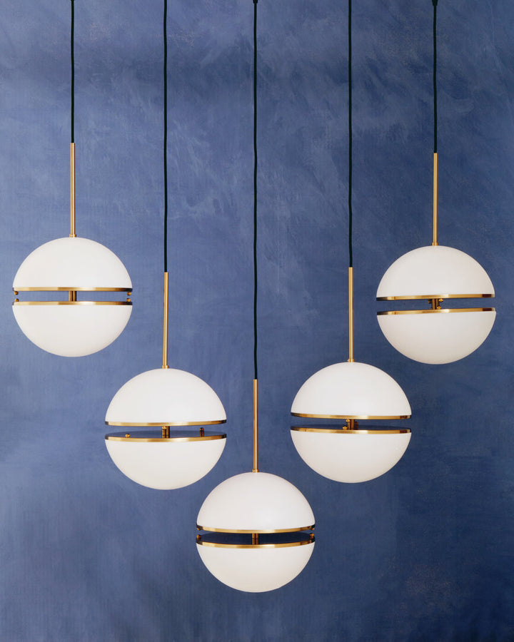 Rio Five Ball Brass Pendant Light