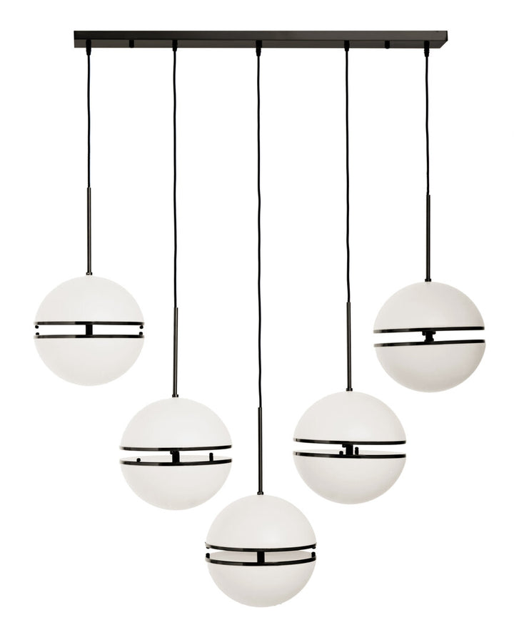 Rio Five Ball Matte Black Pendant Light