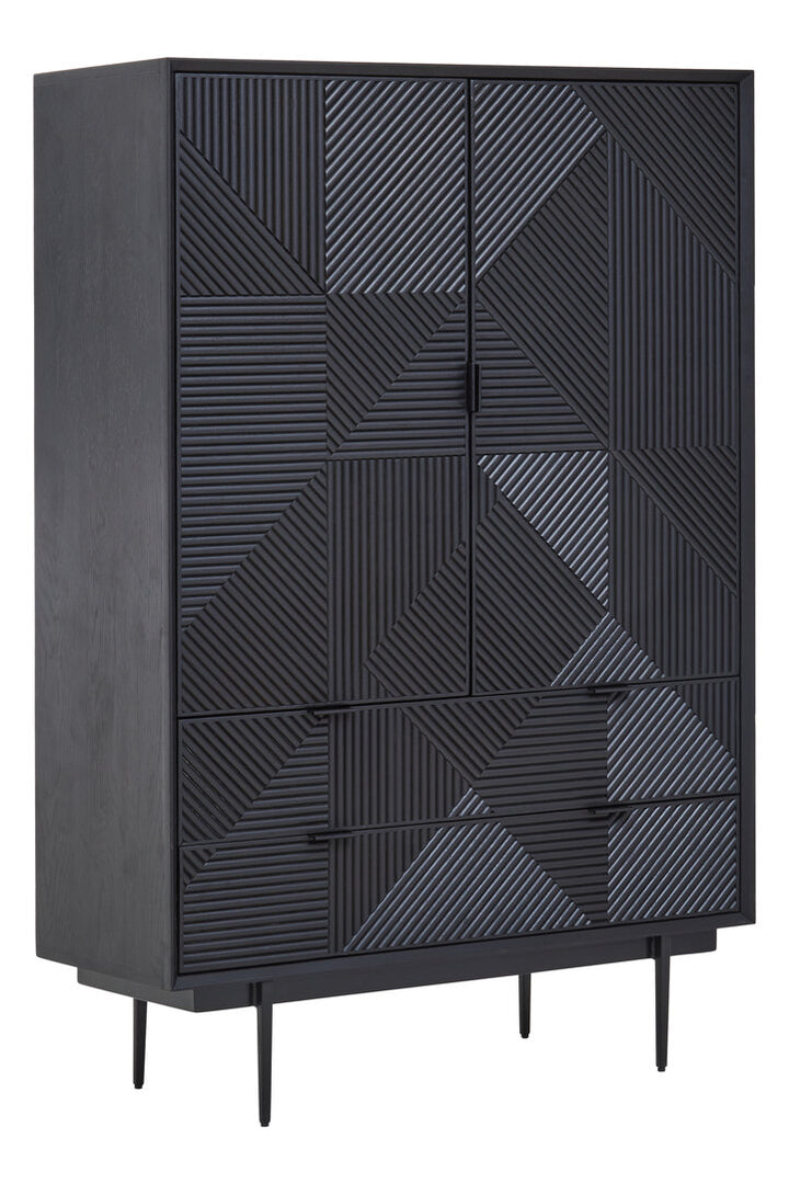 Swallow Black Finish Wooden Cabinet