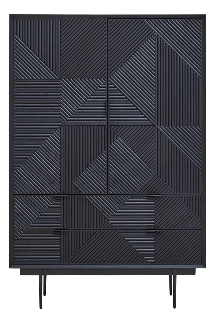 Swallow Black Finish Wooden Cabinet