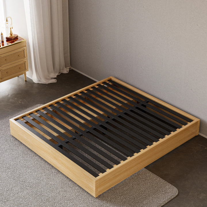 Japan Super King Size Natural Bed Frame with Storage