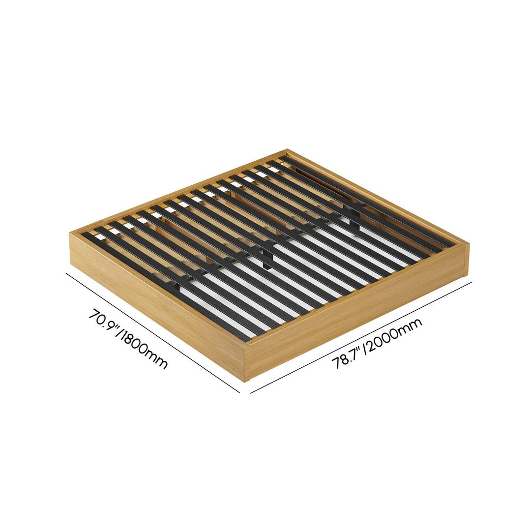 Japan Super King Size Natural Bed Frame with Storage