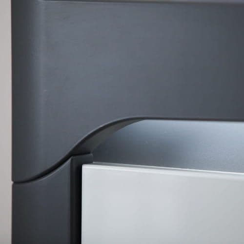 Orchid Grey And White Gloss 2 Door / 4 Drawer Sideboard With Lights