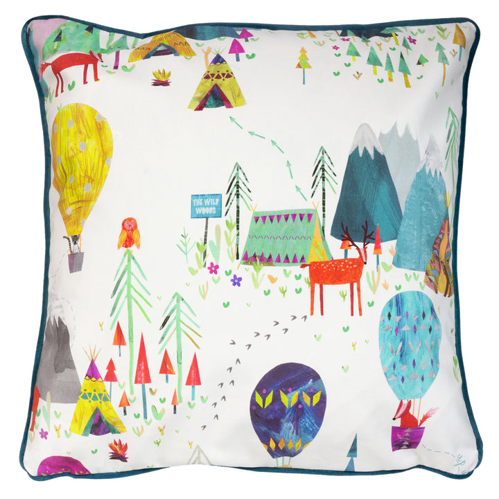 AWAY WE GO 55X55 CUSHION COVER  RAINBOW