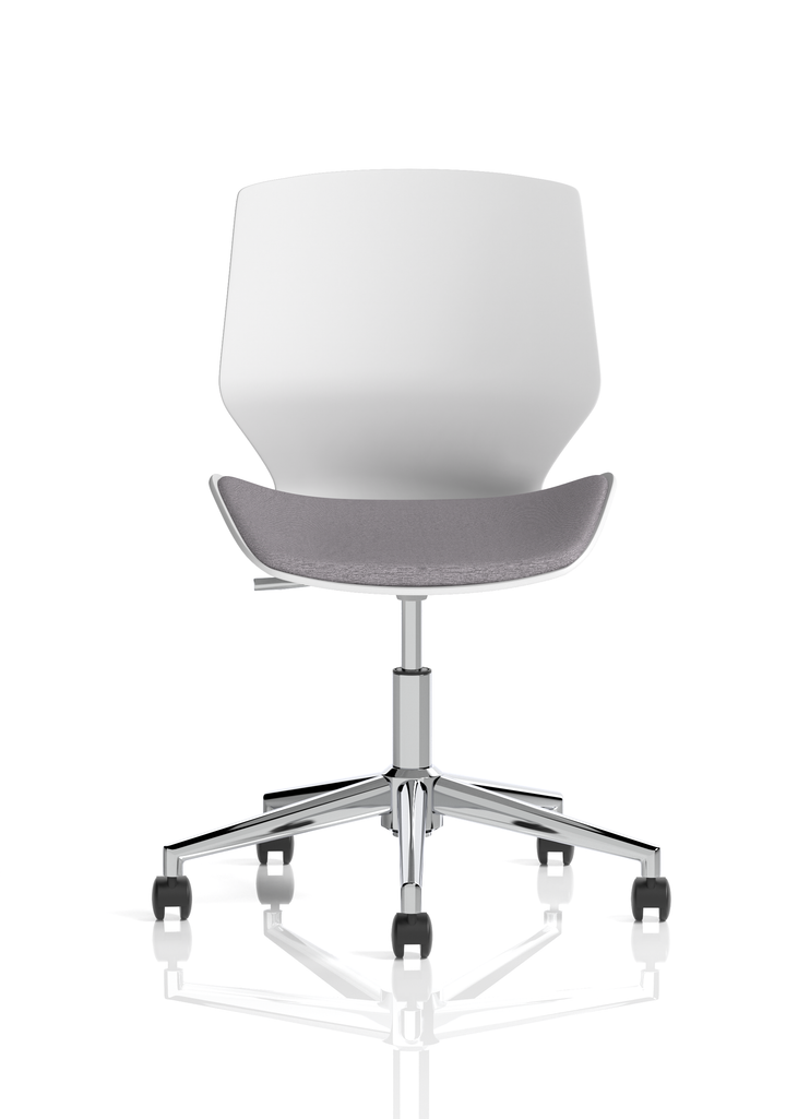 Florence 5 Star Base White Frame Fabric Visitor Chair