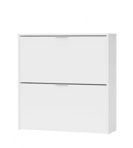 Rose Matt White 2 Drawer Shoe Cabinet