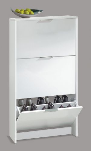 Rose Matt White 3 Drawer Shoe Cabinet