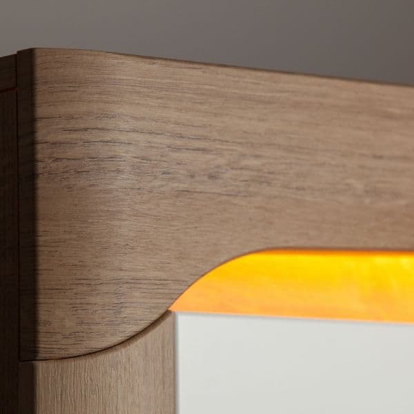 Iris Oak Effect And White Gloss 2 Door / 4 Drawer Sideboard With Lights