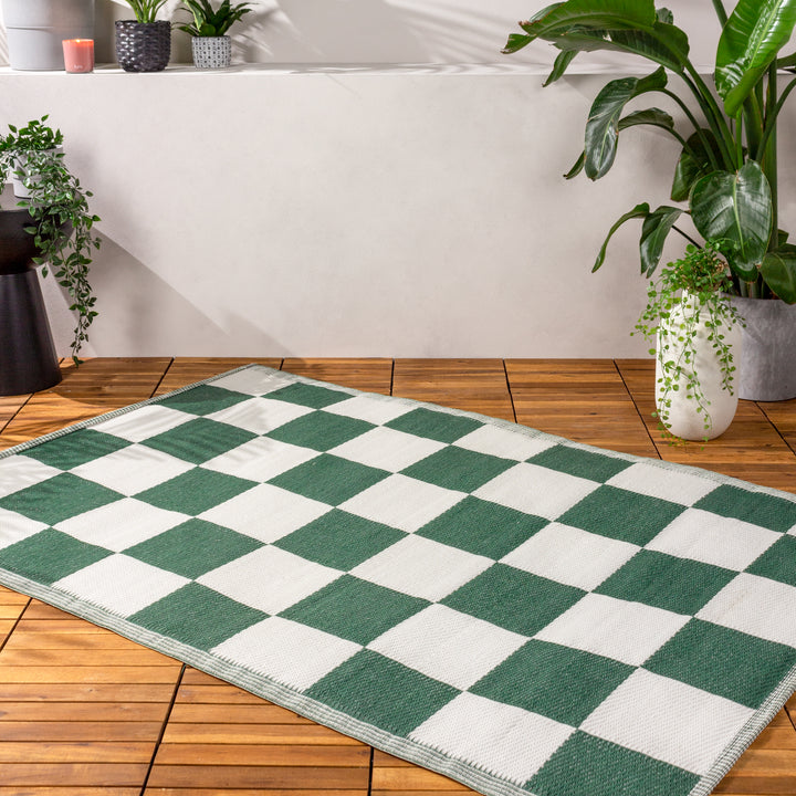 CHECKERBOARD 120X180 OUTDOOR RUG GREEN