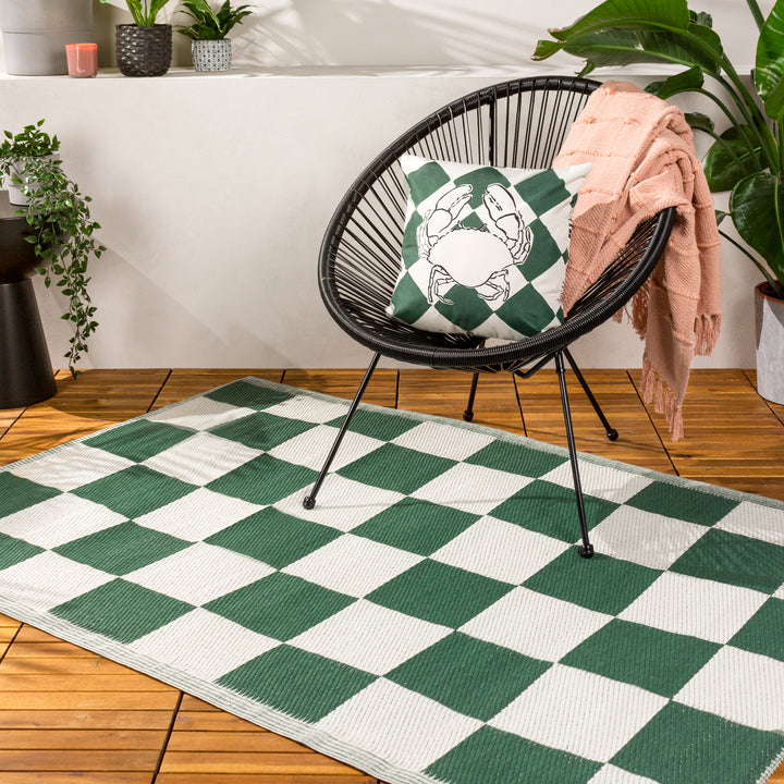 CHECKERBOARD 120X180 OUTDOOR RUG GREEN