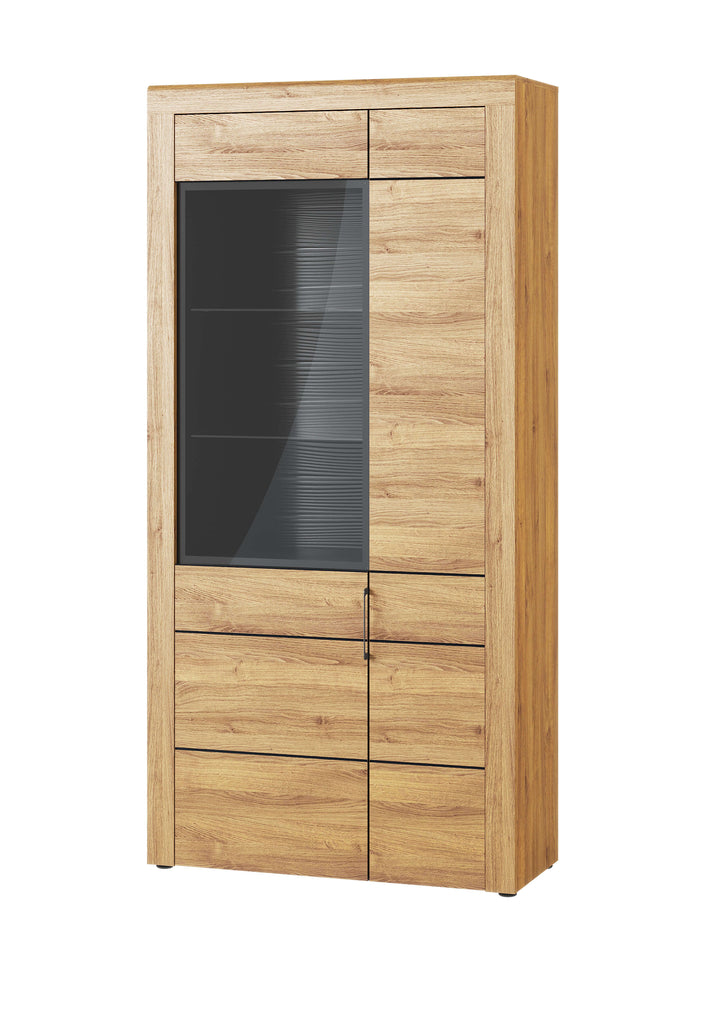 Violet Large Oak Effect 2 Door Display Cabinet