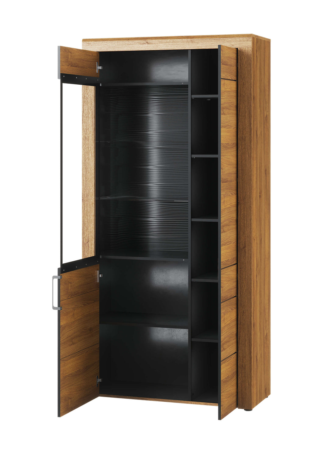 Violet Large Oak Effect 2 Door Display Cabinet