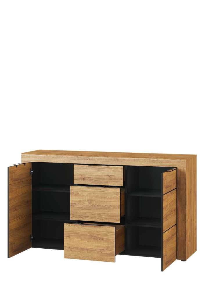 Violet Large Oak Effect 3 Drawer Siderack