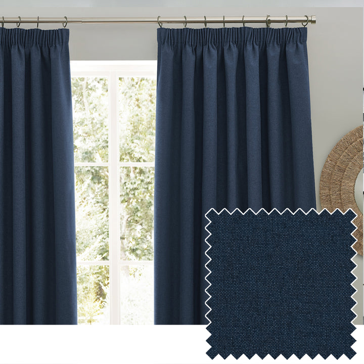 DAWN 168X137 PENCIL PLEAT CURTAIN MIDNIGHT