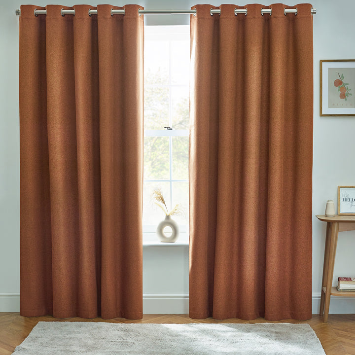 DAWN 117X183 EYELET CURTAIN BRICK
