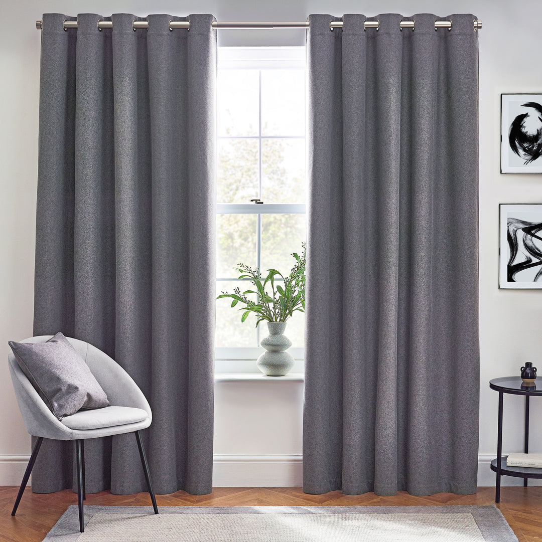 DAWN 117X183 EYELET CURTAIN CHARCOAL