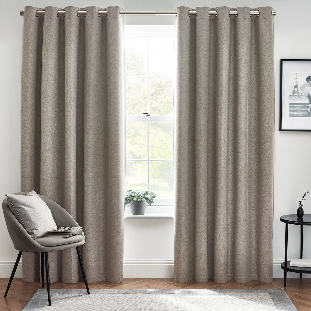 DAWN 117X183 EYELET CURTAIN GREY