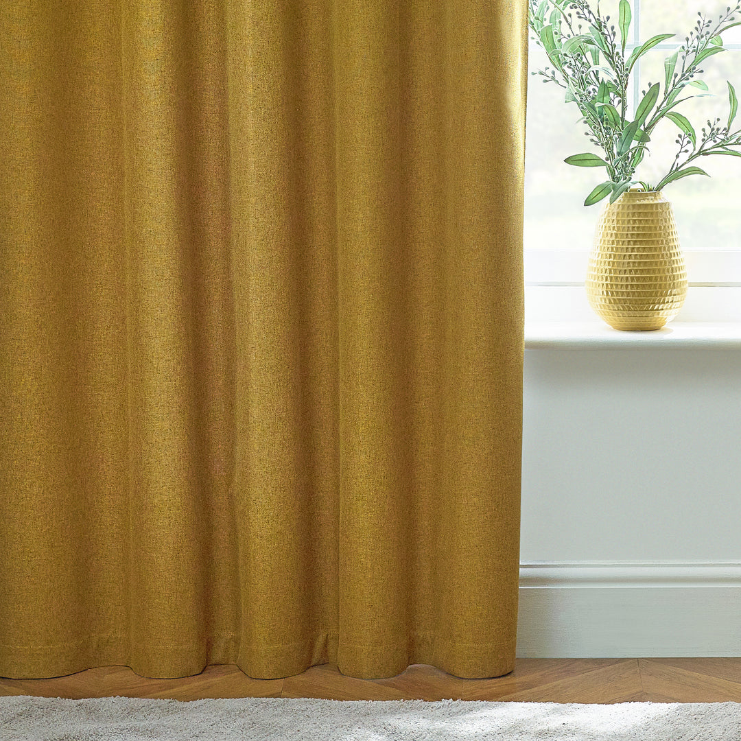 DAWN 117X183 EYELET CURTAIN MUSTARD
