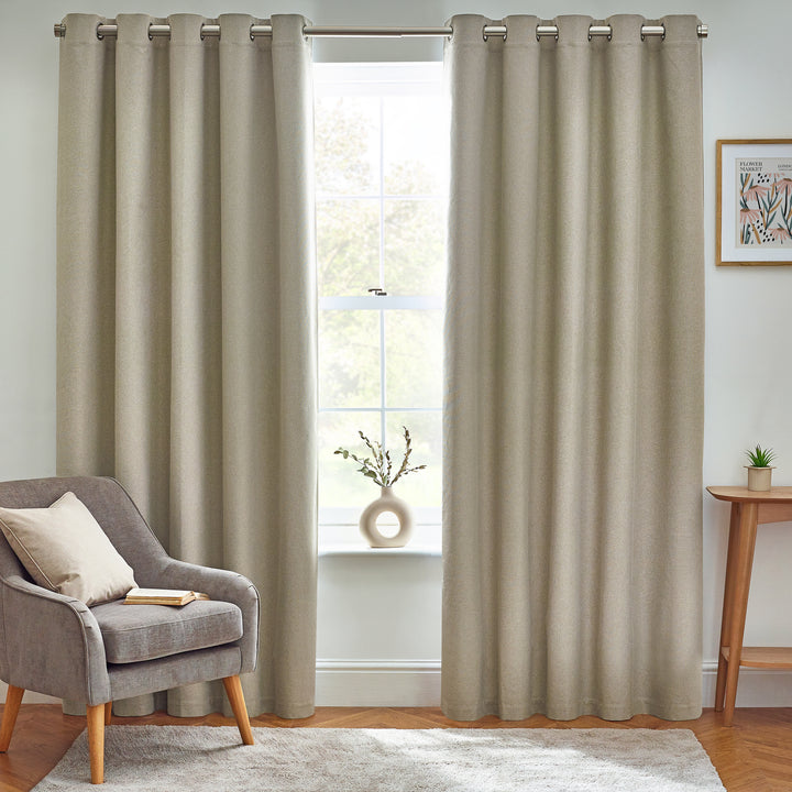 DAWN 117X183 EYELET CURTAIN NATURAL