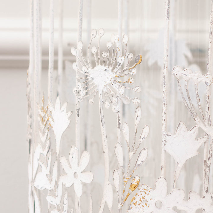 FLEUR ET FAUNE METAL LANTERN WHITE