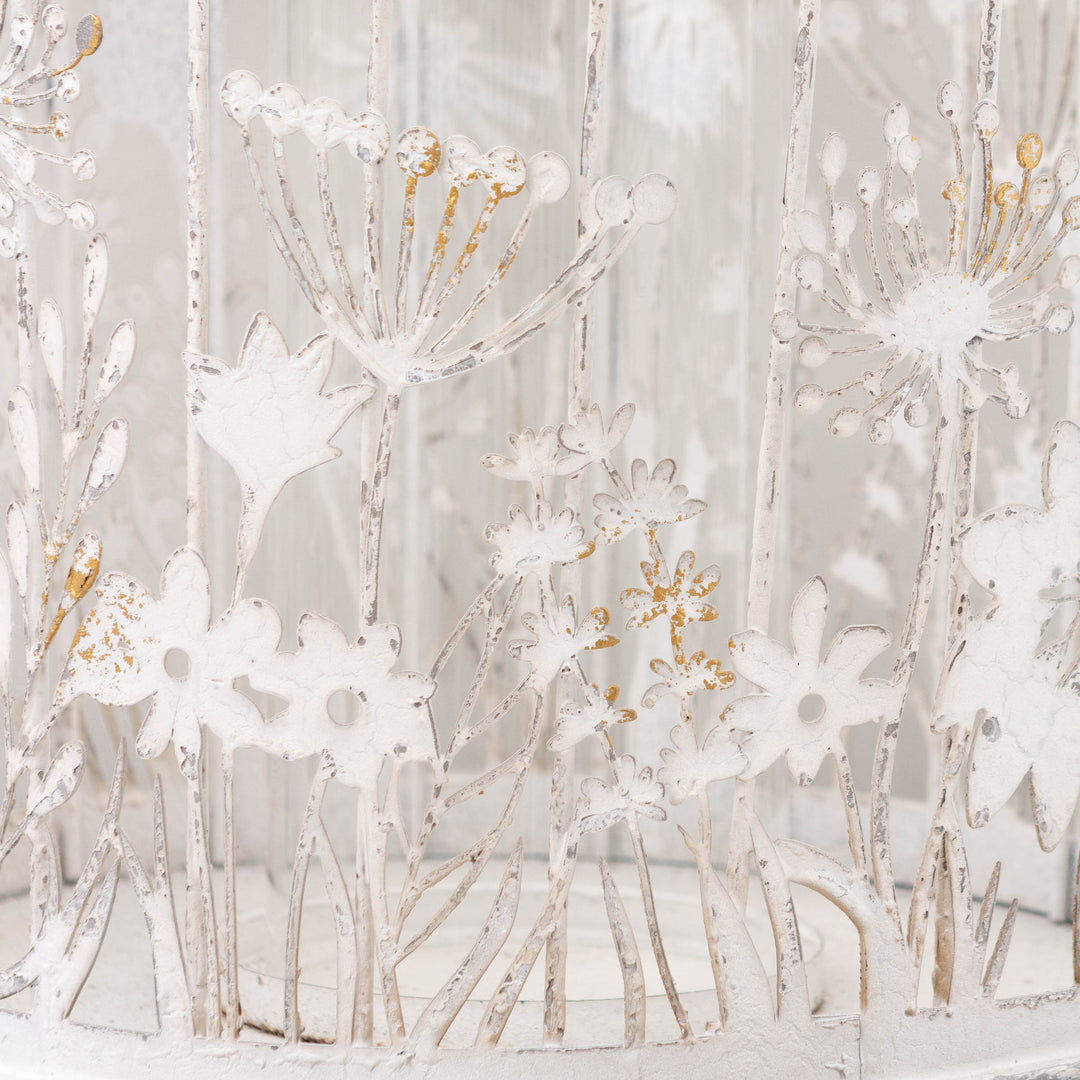 FLEUR ET FAUNE METAL LANTERN WHITE