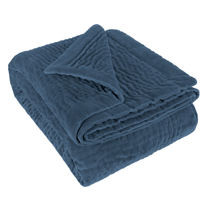 HAZE VELVET 140X220 THROW BLUEBELL