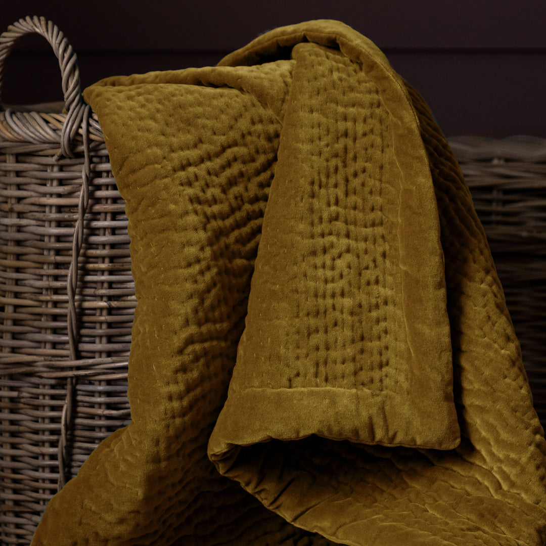 HAZE VELVET 140X220 THROW MUSTARD