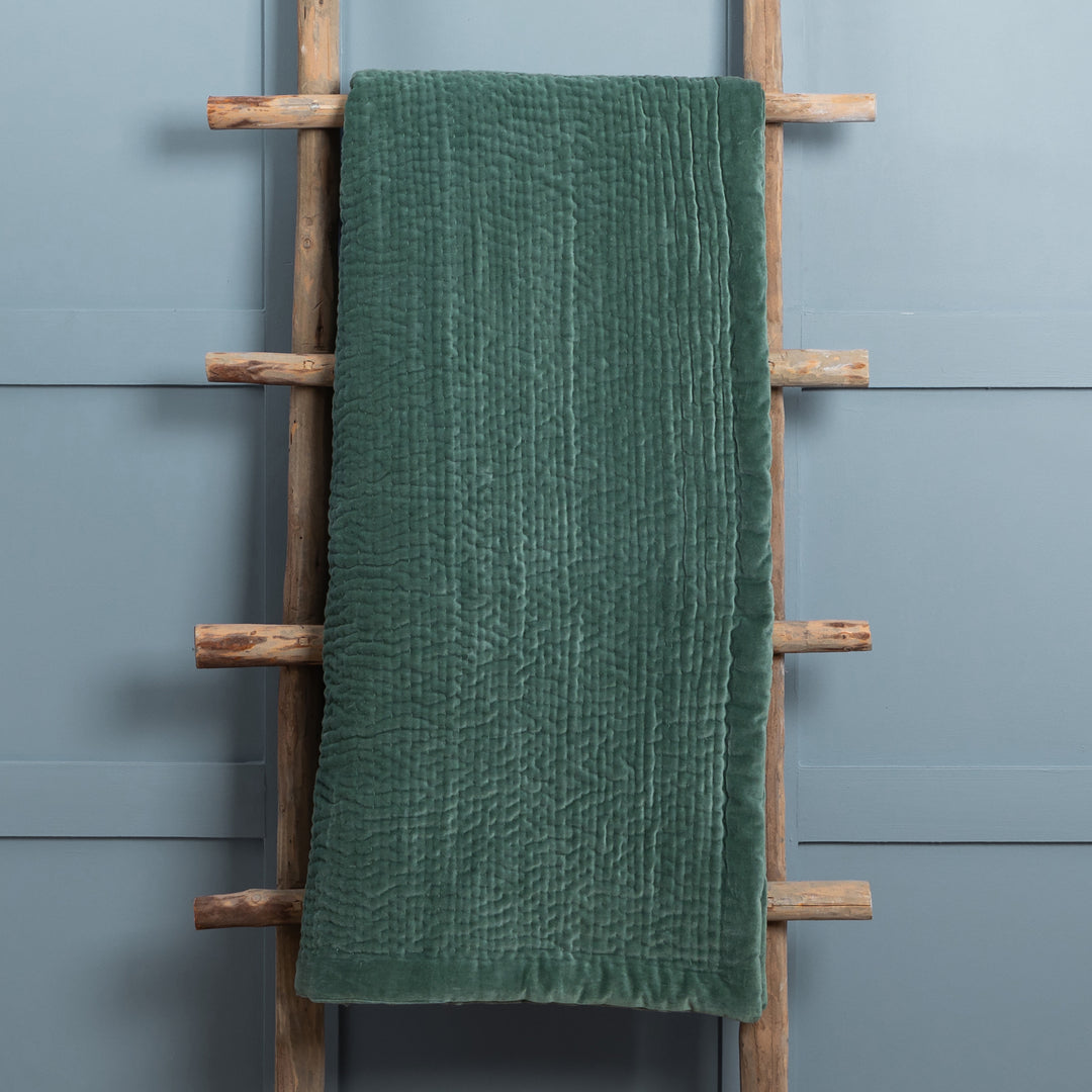 HAZE VELVET 140X220 THROW SEAFOAM