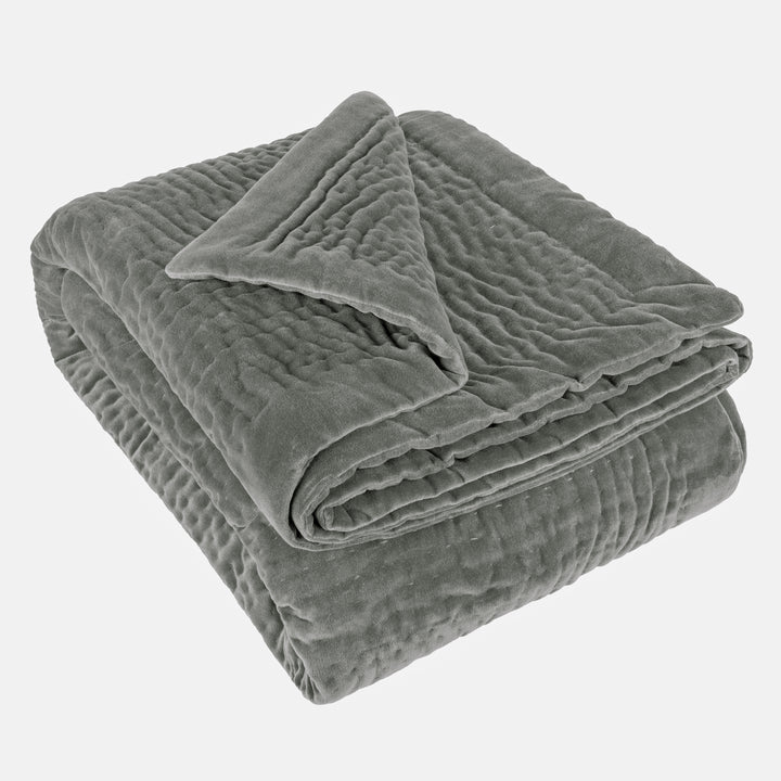 HAZE VELVET 140X220 THROW STEEL