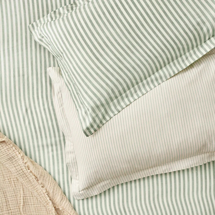 Striped Fitted Bed Sheet 100% Cotton_Green