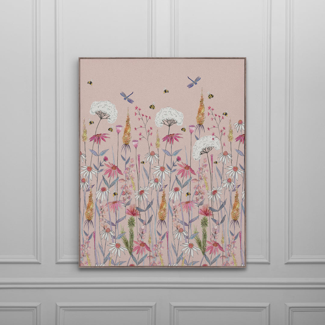 FRAMED CANVAS STONE HERMIONE BLUSH 143X114