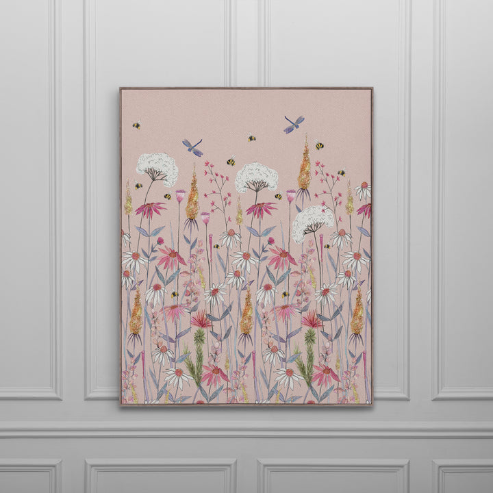 FRAMED CANVAS STONE HERMIONE BLUSH 143X114