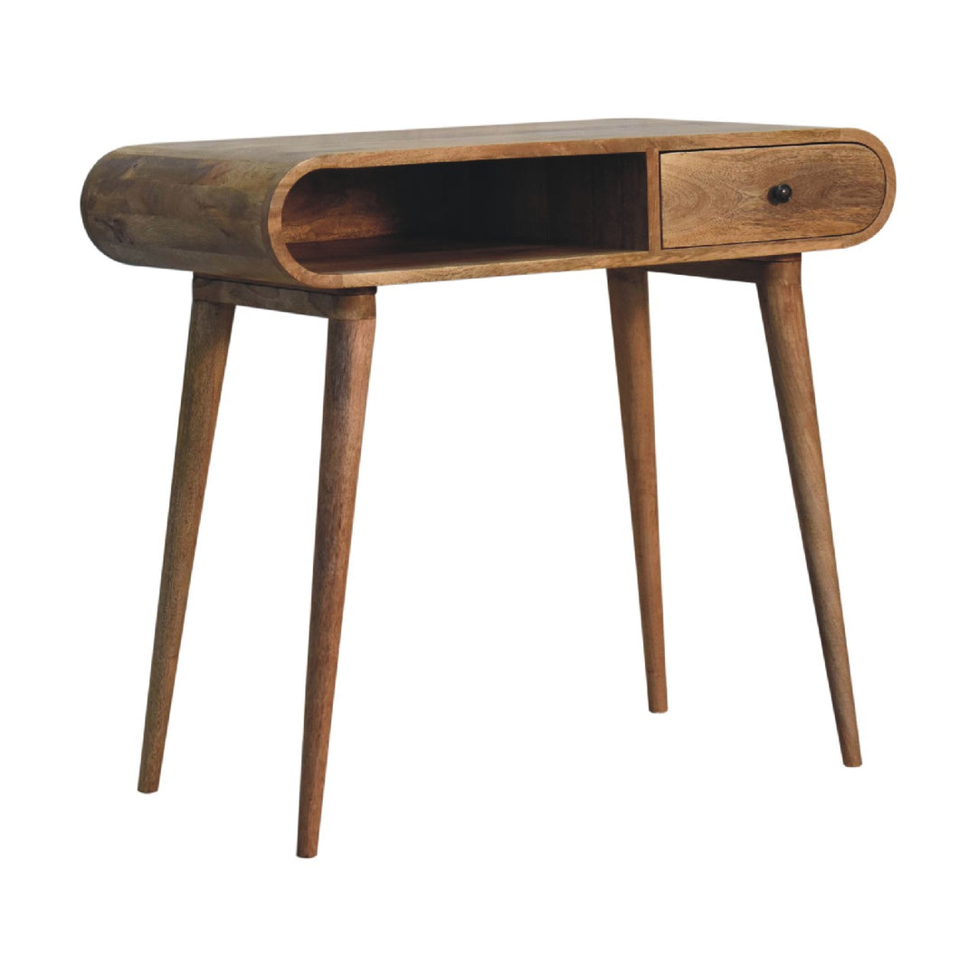 Curved Oak-ish Writing Desk