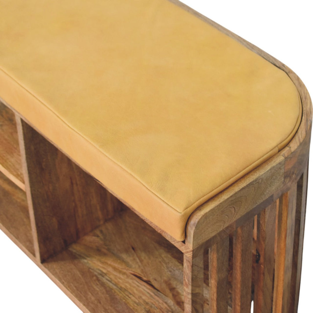 Slatted Oak-ish Bench with 3 slots