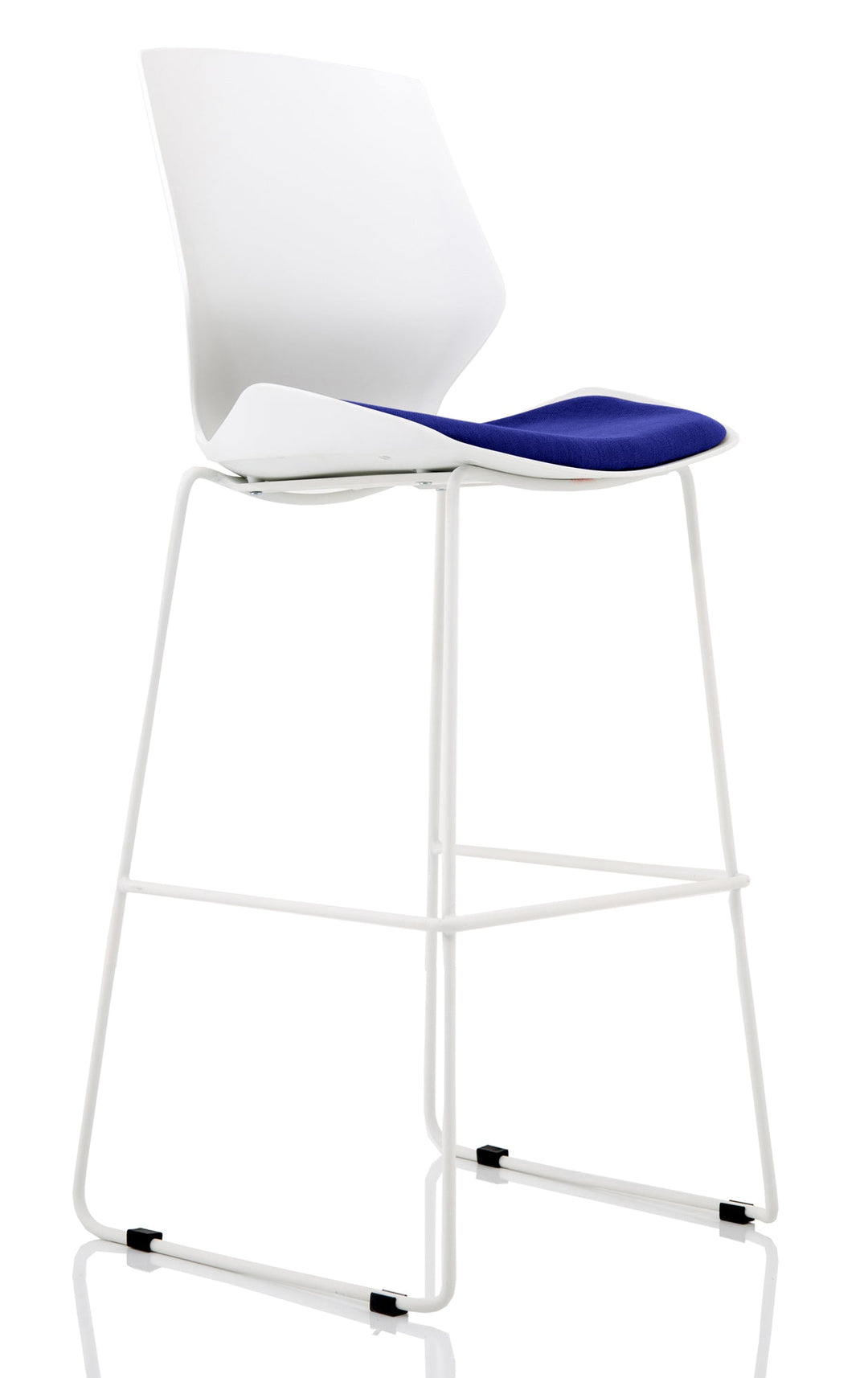 Florence White Frame Fabric Seat High Stool Chair