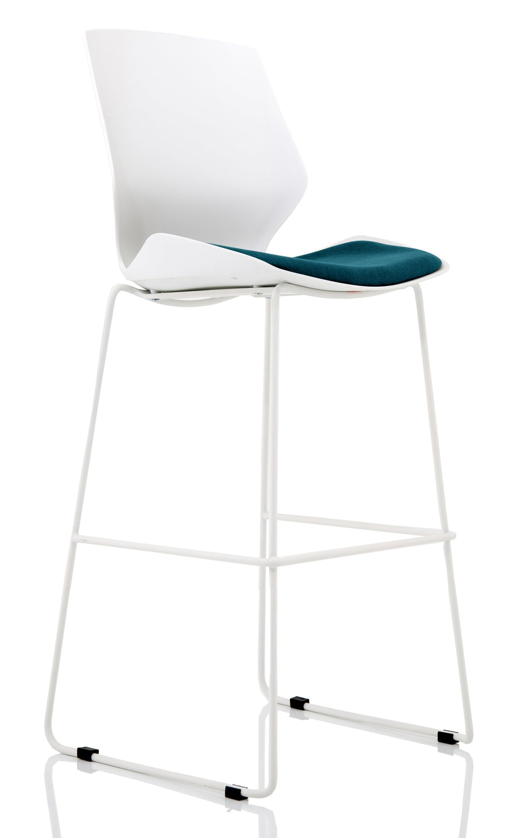 Florence White Frame Fabric Seat High Stool Chair