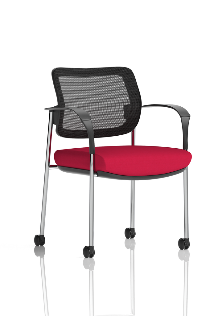 Brunswick Deluxe Medium Back Visitor Office Chair with Arms with Castors
