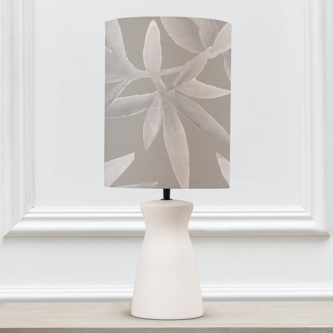 ALBURY TABLE LAMPBASE ECRU/SILVERWOOD ANNA 25X35CM LAMPSHADE SNOW