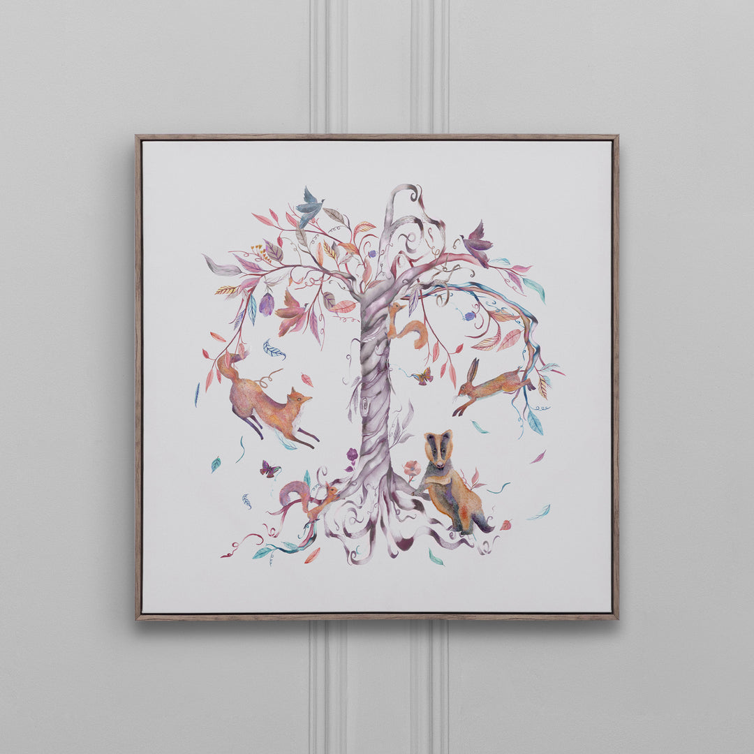 FRAMED CANVAS STONE LEAPING INTO THE FAUNA 70X70