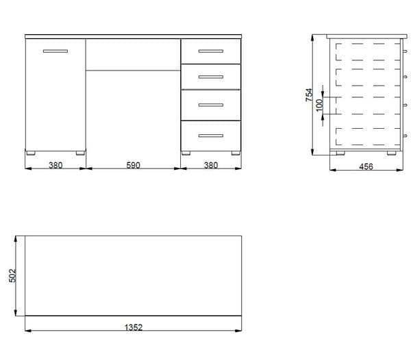 Lavender Matt White Desk